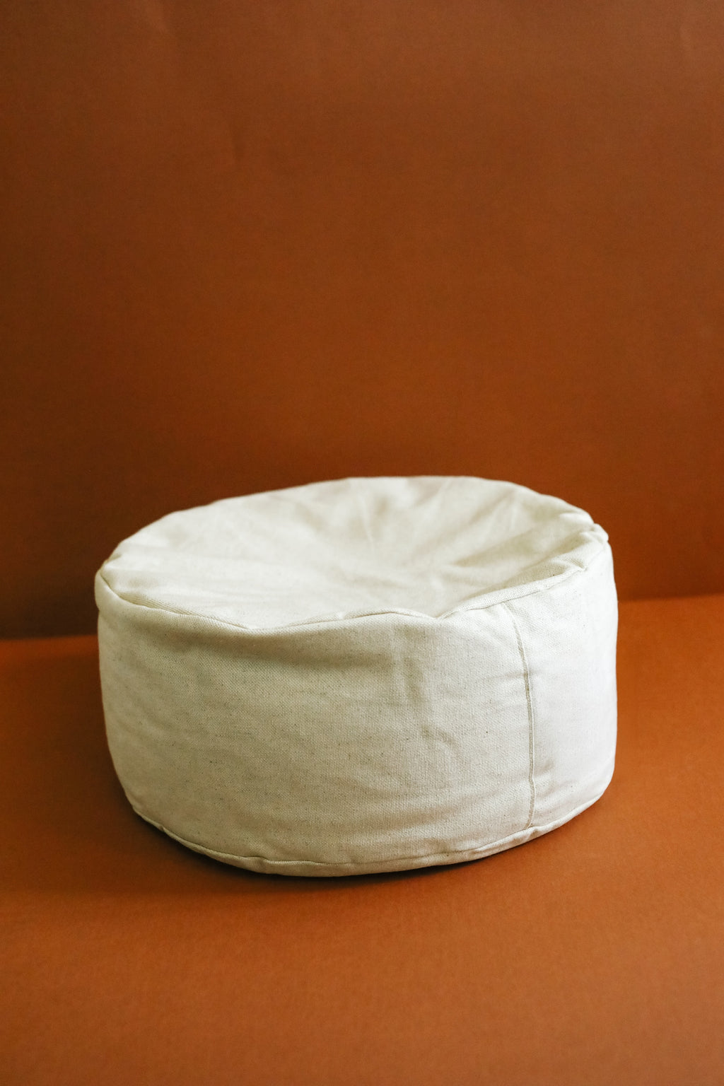 Close-up of the BODHi linen-cotton meditation cushion, handmade in Sydney